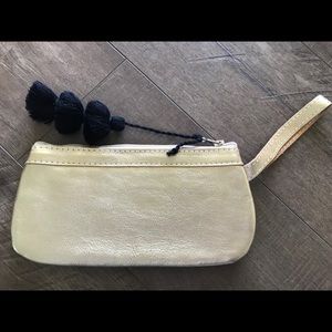 Nena & Co. Gold Clutch with Pom